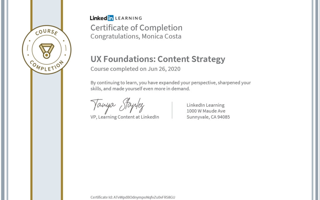 certificate ux foundation content strategy