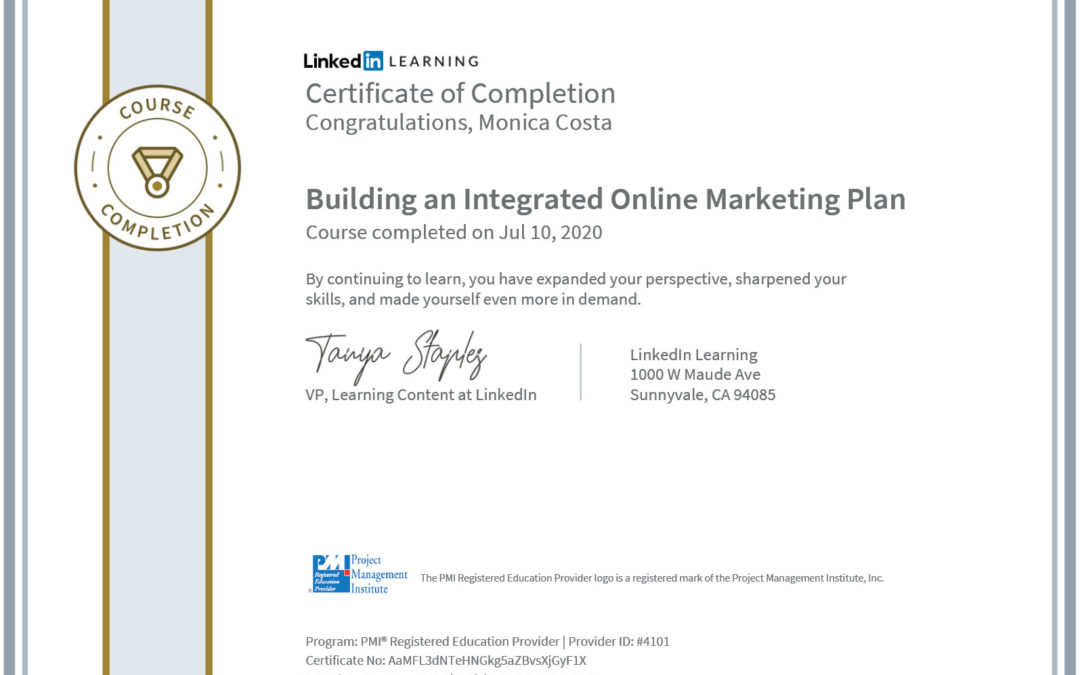 certificate building an integrated online marketing plan