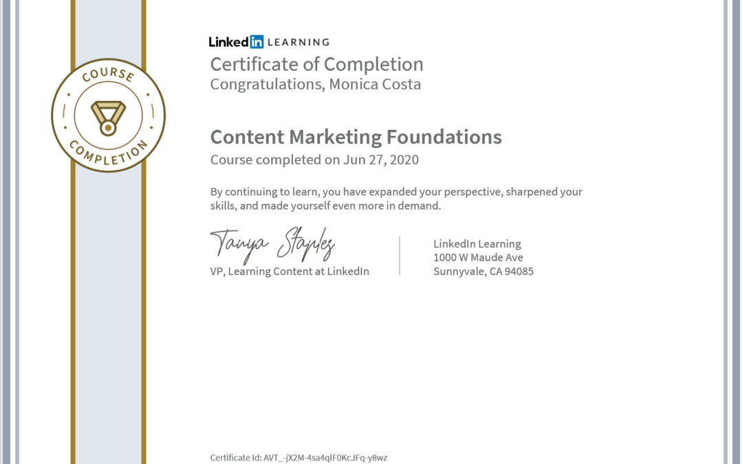 certificate content marketing foundation