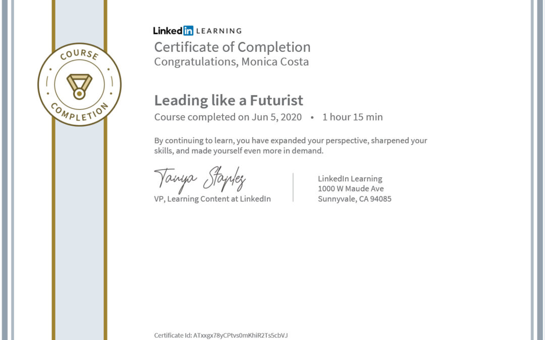 certificate leading like a futurist