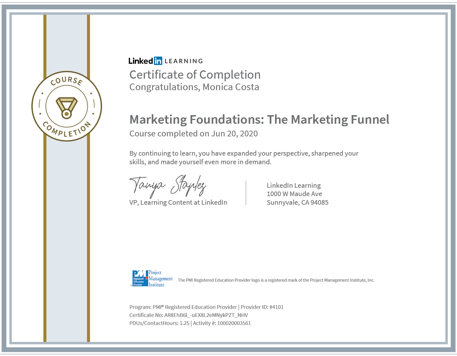 Certificate Marketing funnel