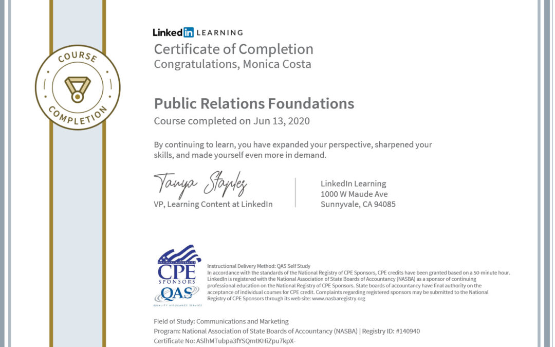 Certificate Public Relation Foundation