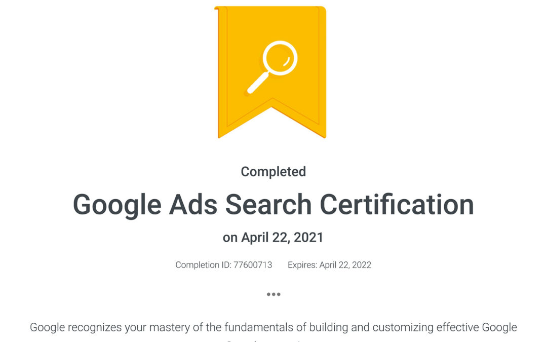 Google Ads Search Certificate