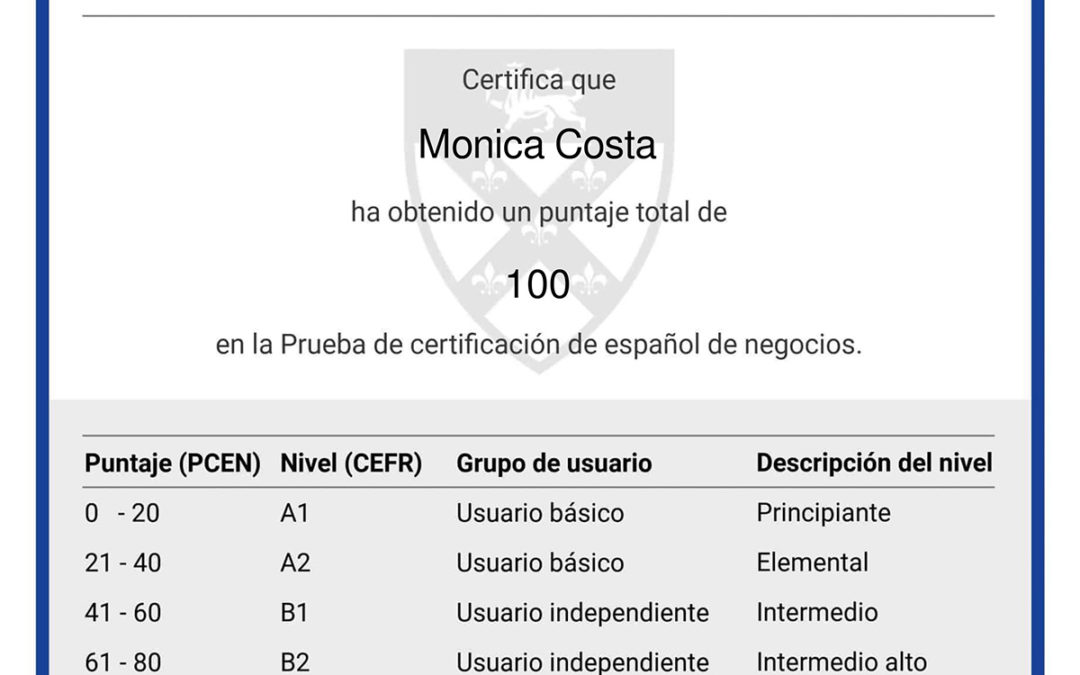 Prueba de certificación de español de negocios (PCEN)
