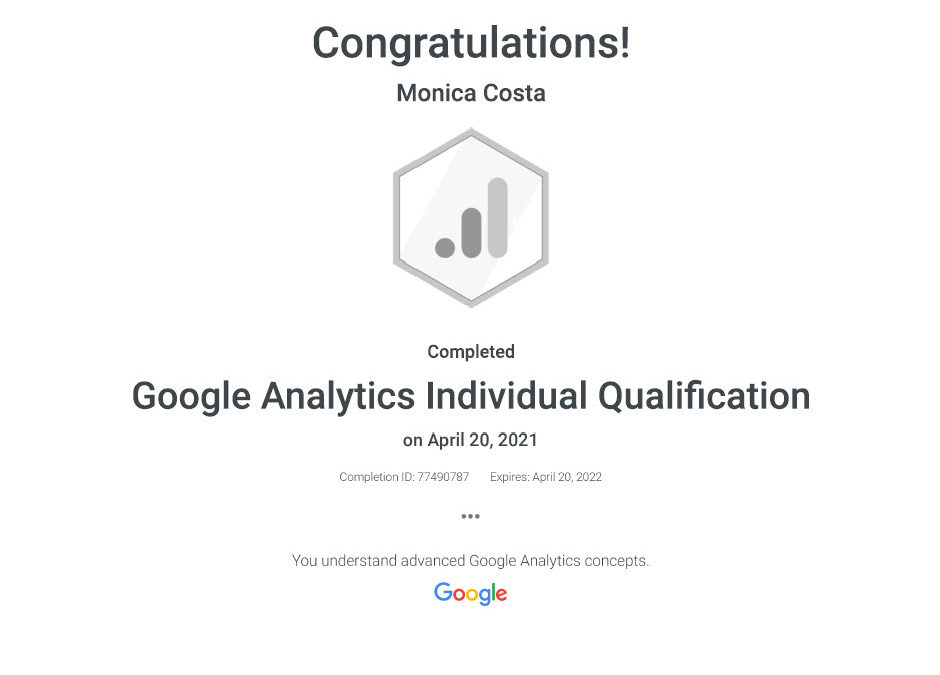 Google Analytics Individual Qualification