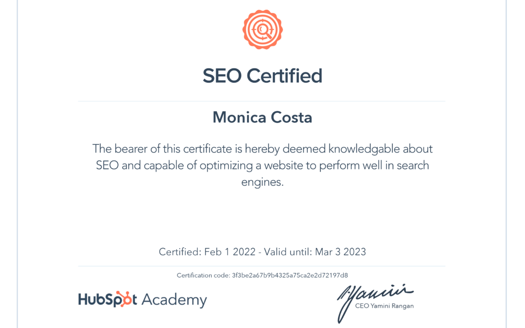 SEO certified